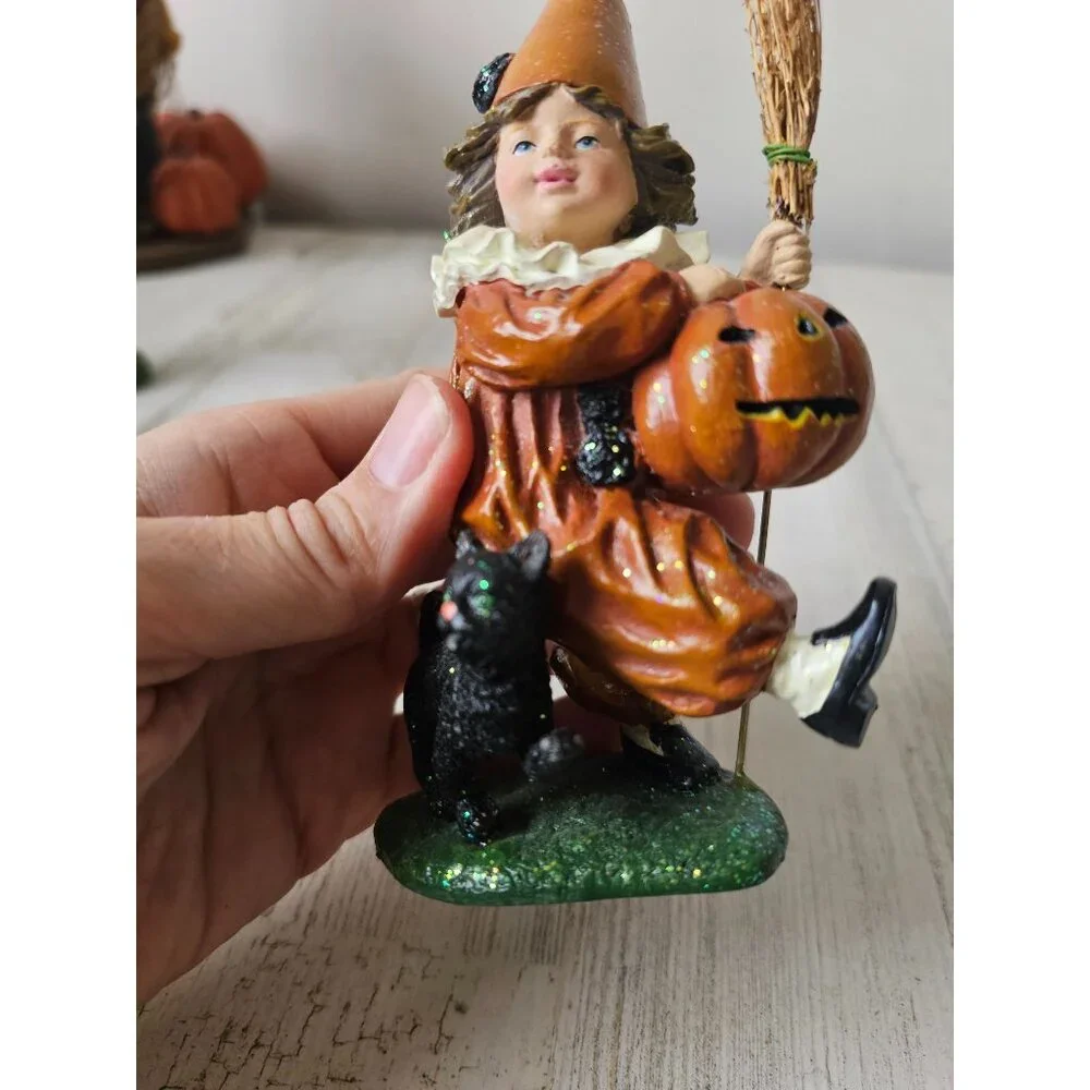 Bethany Lowe cat girl witch trick or treater‎ statue figurine decor